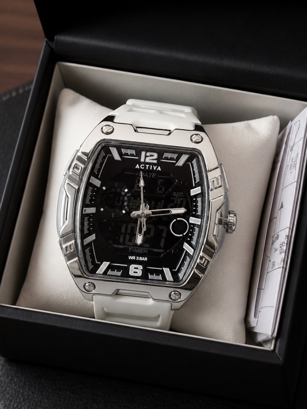 Activa by INVICTA FURY X Watch -WHITE band SILVER case🔥 $150 retail👈🏼